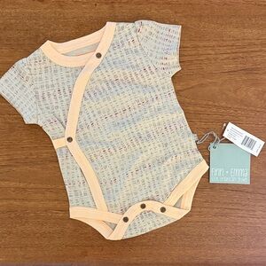 Finn & Emma Organic Cotton Baby Bodysuit - Cream and Orange